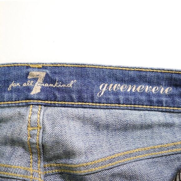 7 For All Mankind Size 26 Gwenevere Skinny Jeans Medium Blue Wash - Picture 11 of 12